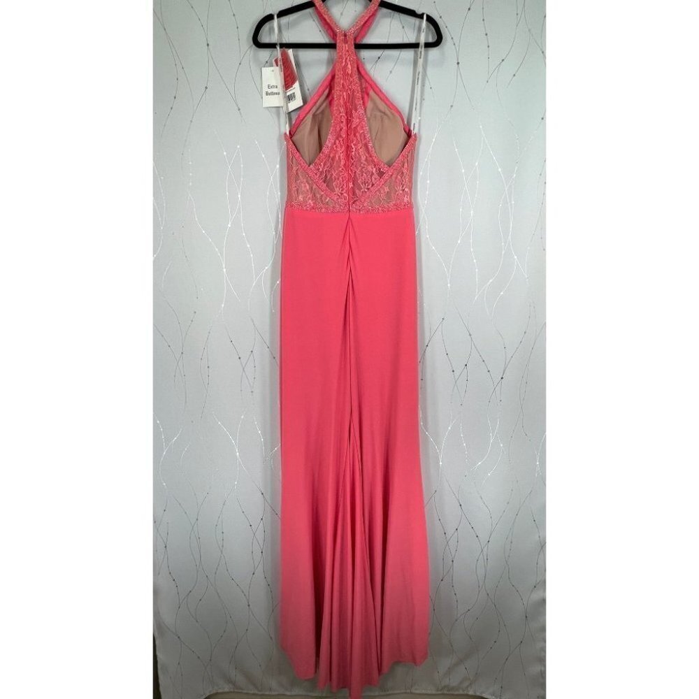NWT Sherri Hill 50998 Coral Pink Lace Formal Gown $498 - Picture 4 of 12